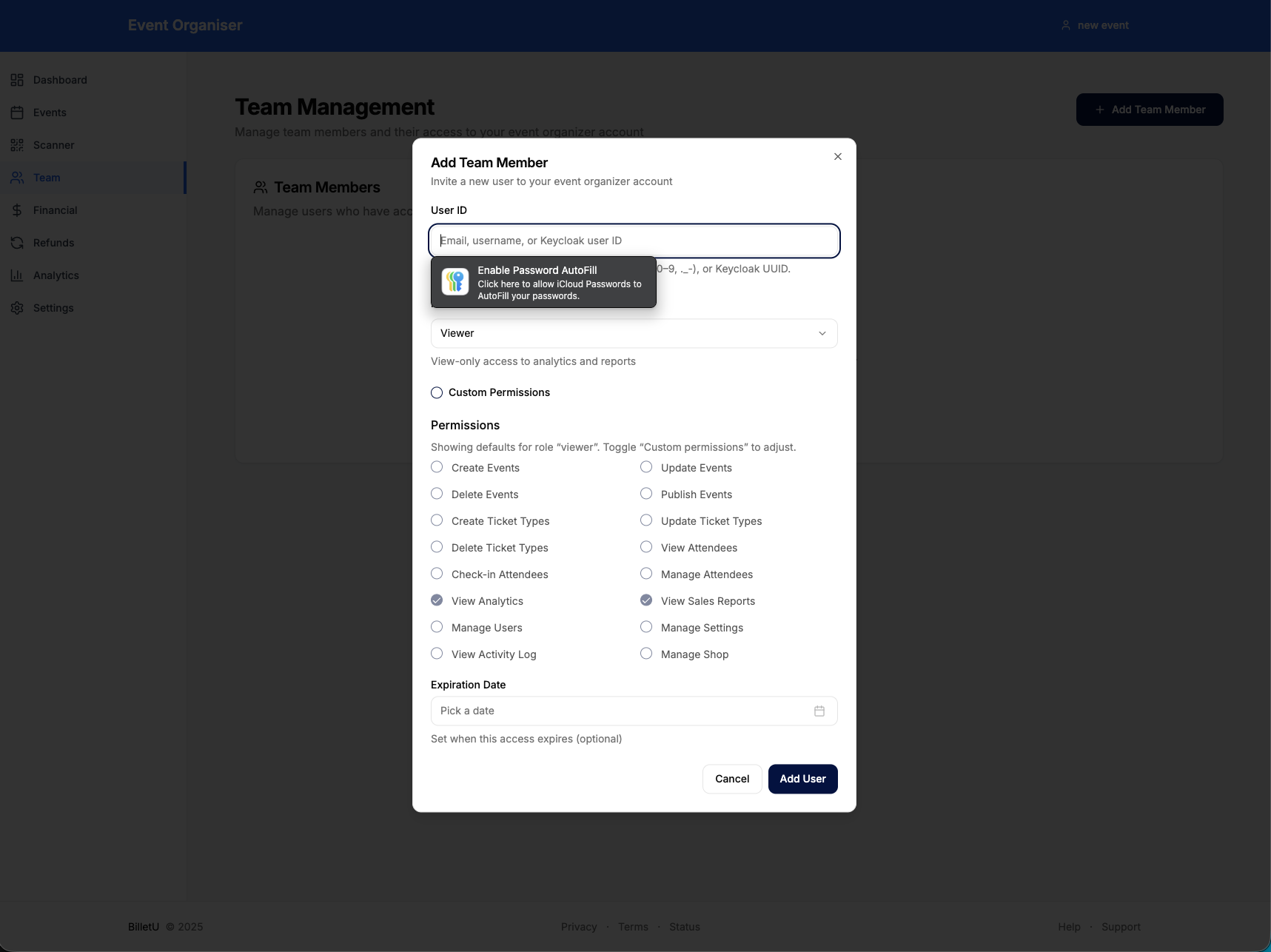 Team members and roles